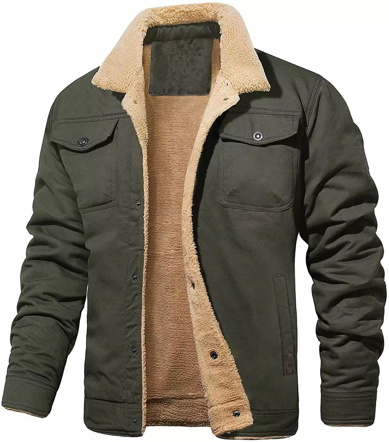 Men’s Retro Western Winter Fleece Jacket — Aztec Pattern, Sherpa Collar, Reinforced Pockets & Wind-Resistant Shell 🤠